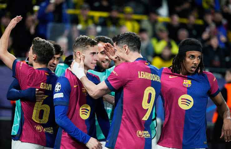 Fermin esulta con Lewandowski