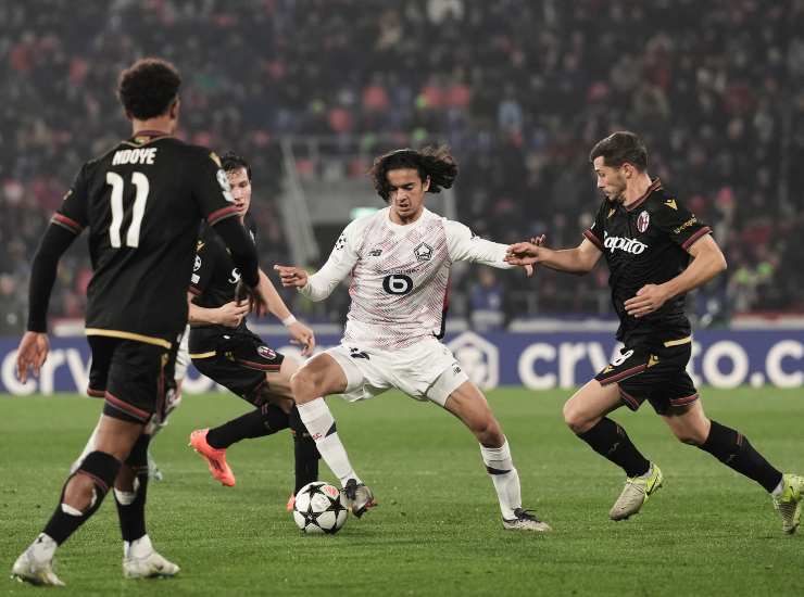 Bouaddi contro il Bologna