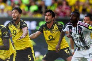 Un momento dell'amichevole fra Juve e Borussia